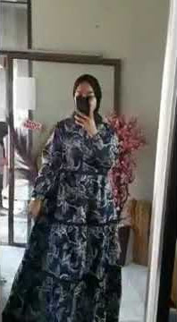 Gamis Linen Maxy Motif Bunga Lily