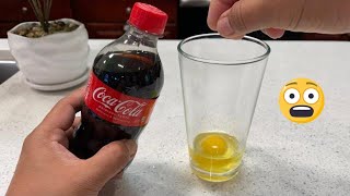 See what happens when you mix Coca-Cola with egg