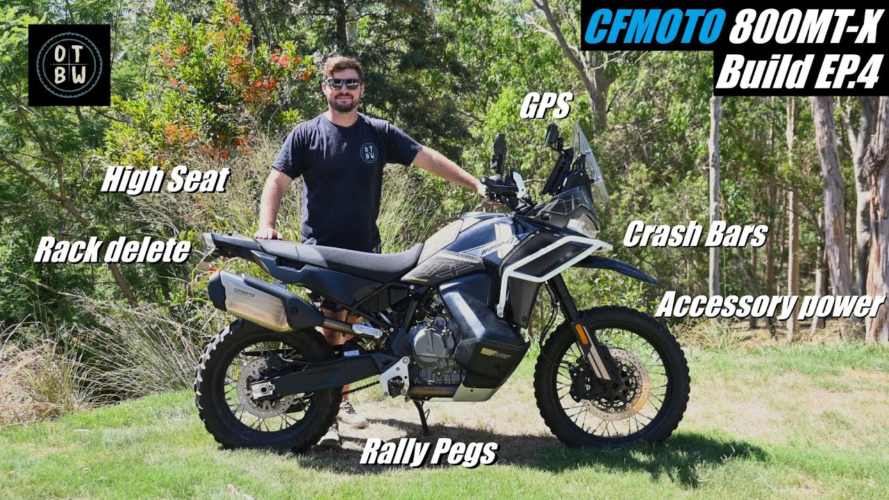 CFMOTO 800MT-X Build EP.4 | GPS, Accessory Power, Crash Bars, Tall Seat, Rally Pegs, Decals...