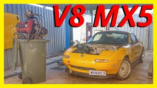 Toyota V8 into Mazda convertible   1UZ into MX5 Part 1