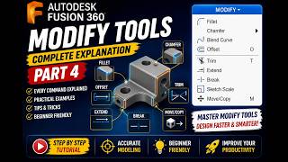 Autodesk Fusion Modify Tools Part 4 | Fillet, Chamfer, Offset, Trim & Move Explained #CADDEngineer