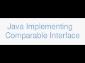 Java Implementing the Comparable Interface