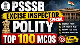 Punjab PSSSB Excise Inspector 2026 | Indian Polity Top MCQs | PSSSB Polity Most Repeated Questions