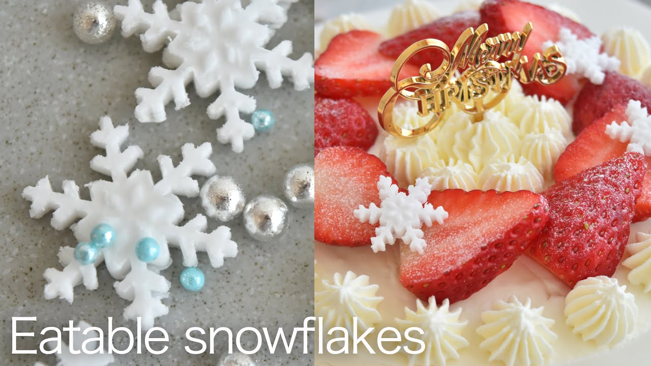 雪の結晶の作り方 クリスマスケーキのデコレーションに 食べられる雪の結晶を作ろう マシュマロで簡単 すぐ出来るマシュマロフォンダントで作る雪の結晶 Eatable Snowflakes Youtube