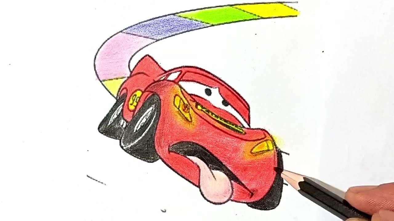 DISNEY PIXAR CARS MCQUEEN 95 | DRAWING AND COLORING BOOK | easy