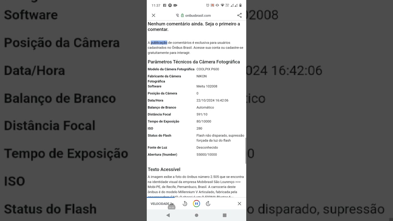 Mobi pe 2.505 no ônibus brasil Google go