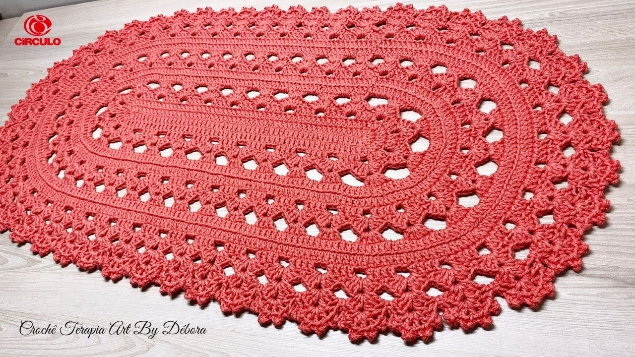 Tapete Oval em Crochê FÁCIL e ECONÔMICO