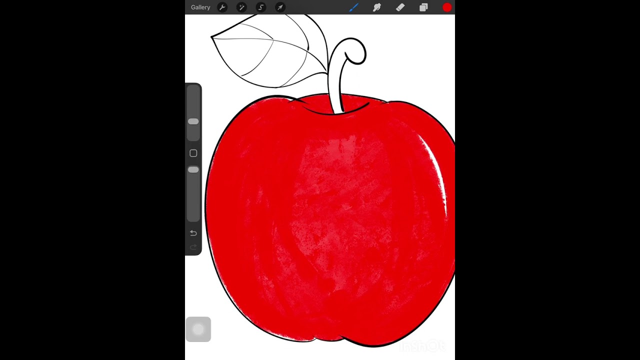 Easy step by step coloring of apple drawing 