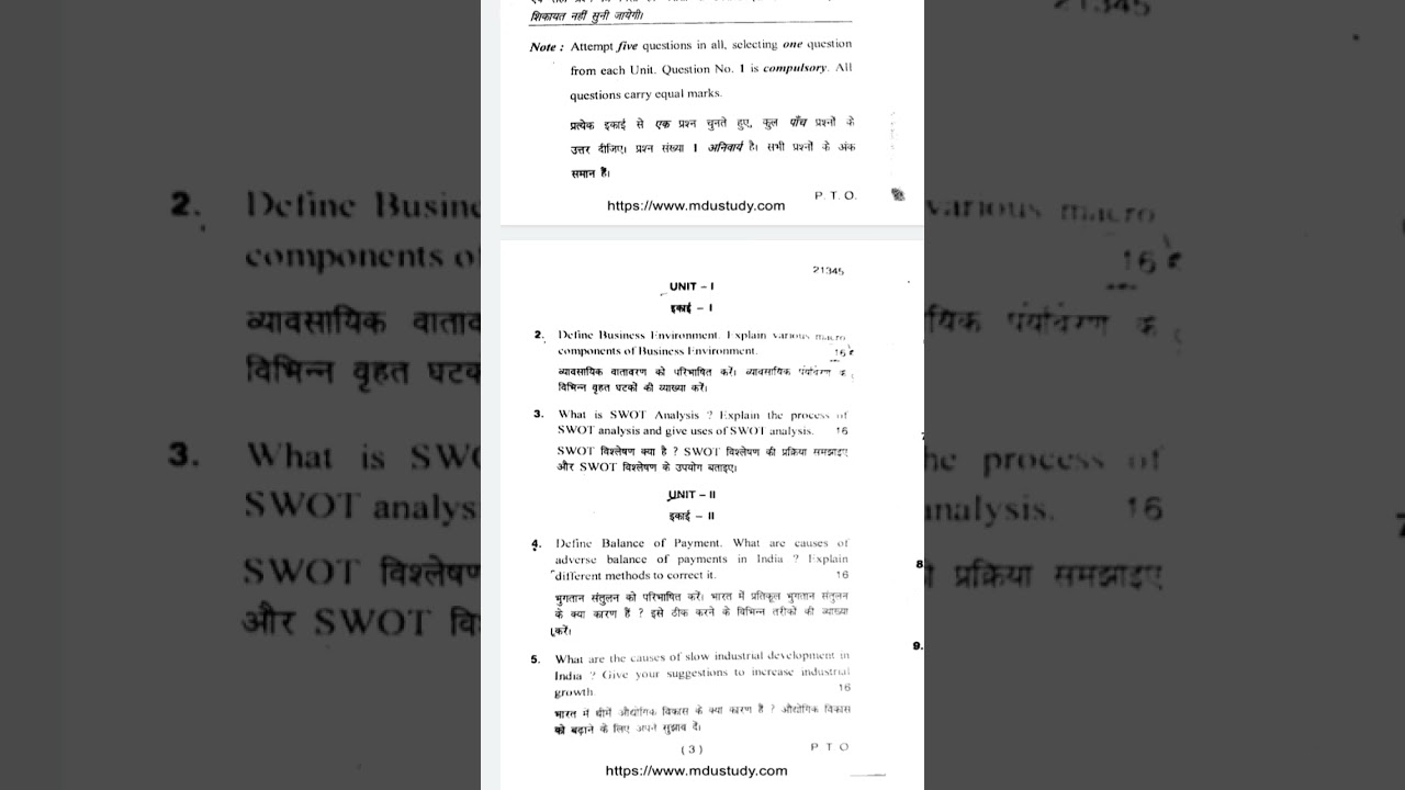 bcom pass 2nd sem business environment 2024 