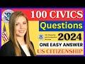 2024 EASY Answer Fast USCIS Official 100 Civics Questions and Answers US Citizenship Interview 2024