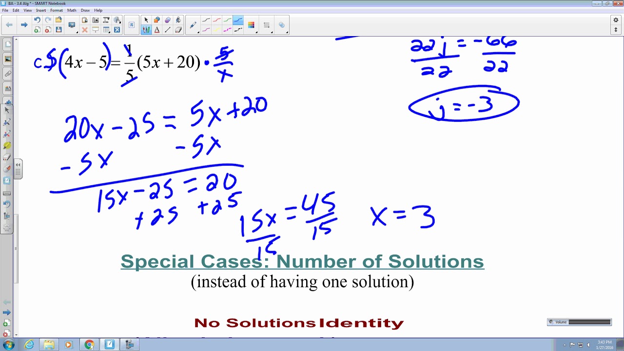 3 4 Solve Equations With Variables On Both Sides YouTube