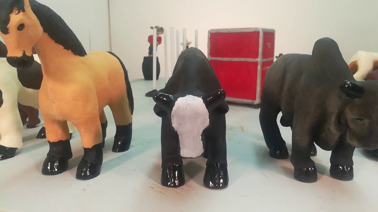 The Happy Toymaker animals, people, barrel s poles