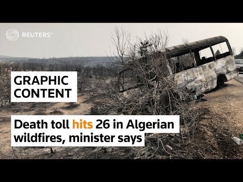 WARNING: GRAPHIC CONTENT - Death toll hits 26 in Algerian wildfires, minister says