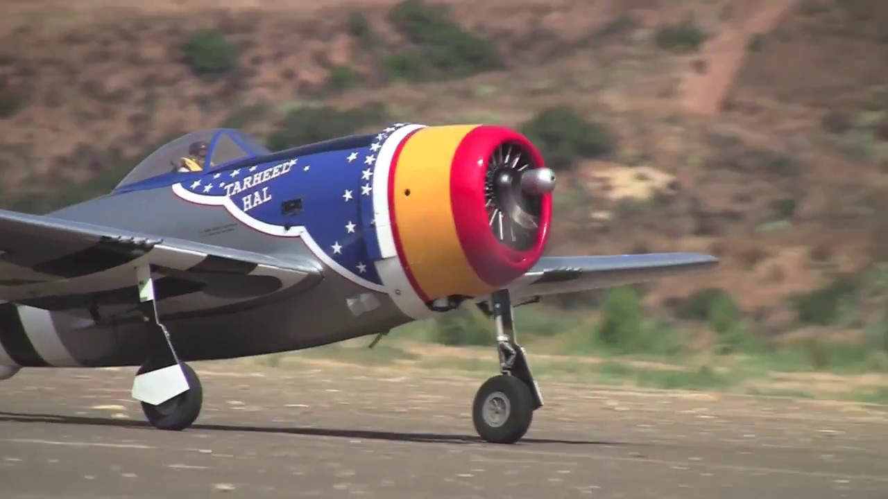 RC Giant P47 with DLE 61 cc engine Back Starr 2107 Sept