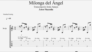 Miniatura de vídeo de "Milonga del Angel - A. Piazzolla - Tablatura por Jesús Amaya..."