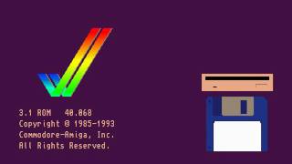 Amiga 1200 boot / loading / startup screen (with floppy sound)
