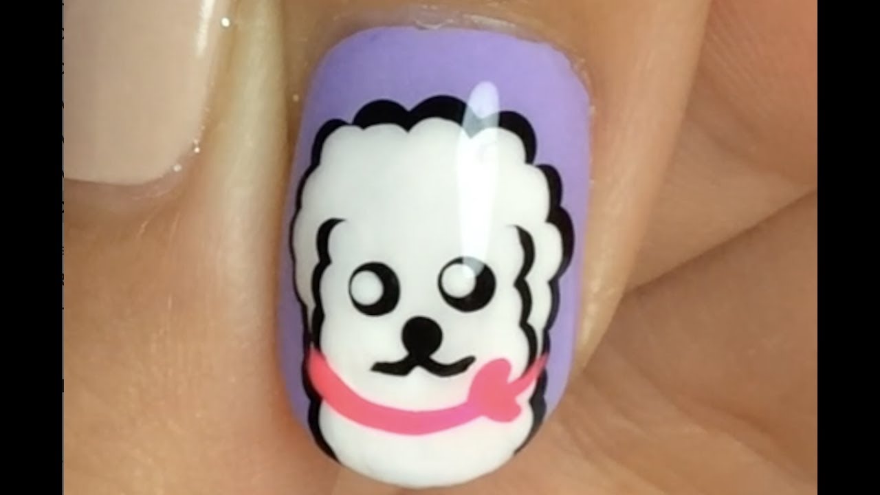 White Poodle with Diverse Nail Colors - wide 5