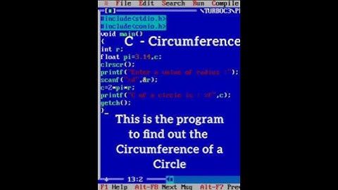 #circle #circumference #c #coding #coder #code #clanguage #clanguageforbeginners #programmers #easy