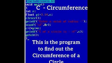 #circle #circumference #c #coding #coder #code #clanguage #clanguageforbeginners #programmers #easy