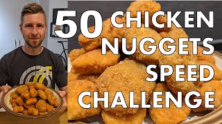 50 CHICKEN NUGGETS SPEED CHALLENGE: COMPETITION PREP!  | Max vs food