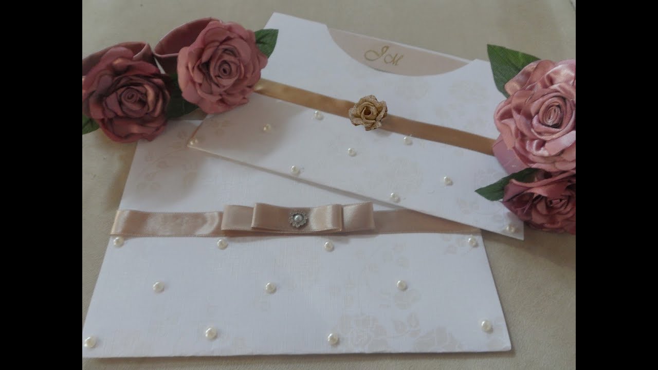 COMO FAZER CONVITE DE CASAMENTO COM ROSAS LAÇO CHANEL E PEROLAS  ::  DIY