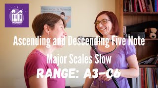 Ascending and Descending Five Note Major Scales Slow for Soprano Voice