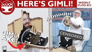 HERE&#39;S GIMLI! WE TEST THE AXE BEHIND THE SCENES! (WEEKLY VLOG #32)