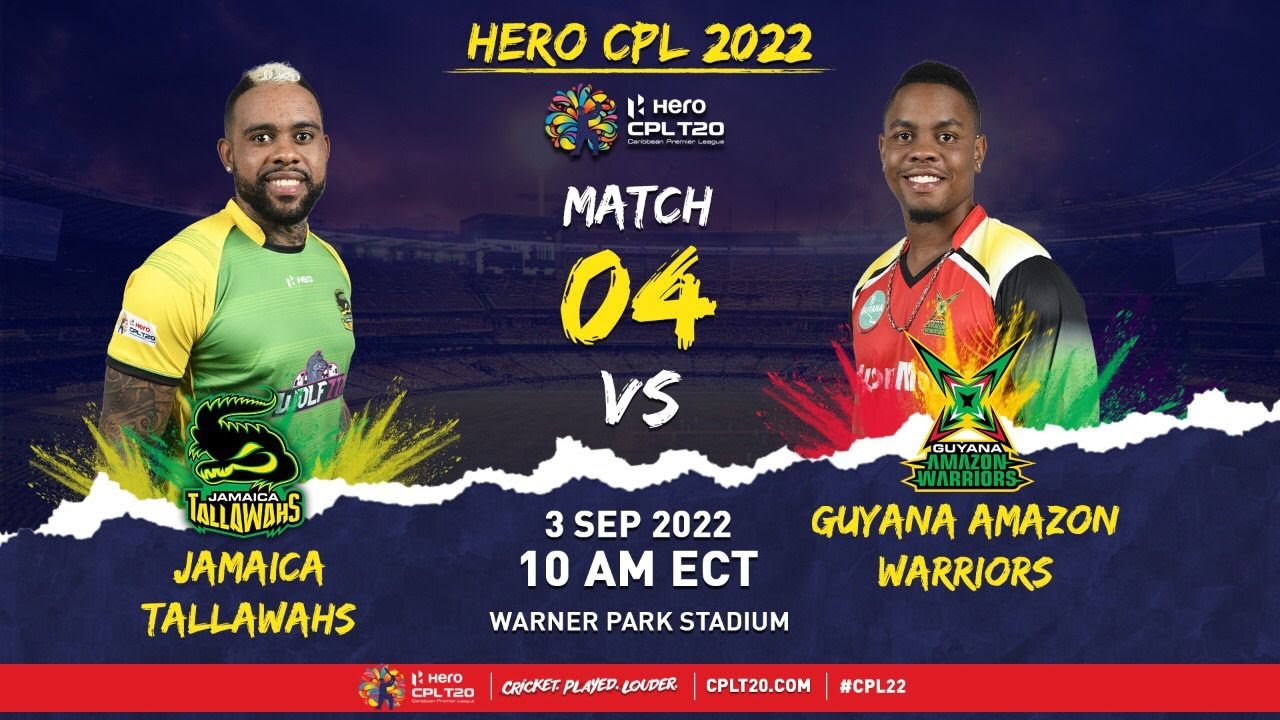 LIVE Jamaica Tallawahs vs Guyana Amazon Warriors CPL 2022