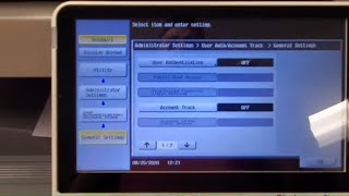 Konica Minolta Bizhub User AuthenticationAccount Track Set Up