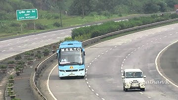 Shivneri MSRTC Bus Vs Scorpio Car in Expressway