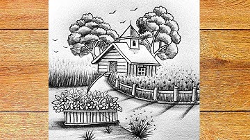 How to drawing wood castle