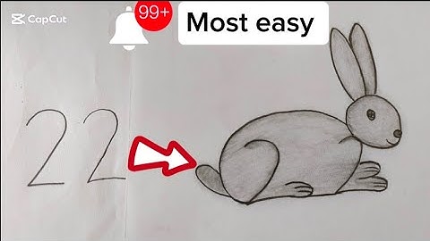How to draw rabbit drawing from 22 number | Rabbit drawing easy step by step