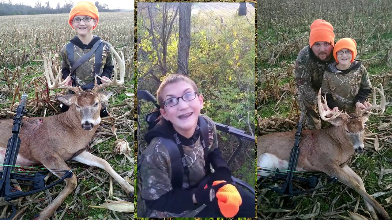 Kids Emotional Reaction After Shooting Big Buck! First Deer Ever with
