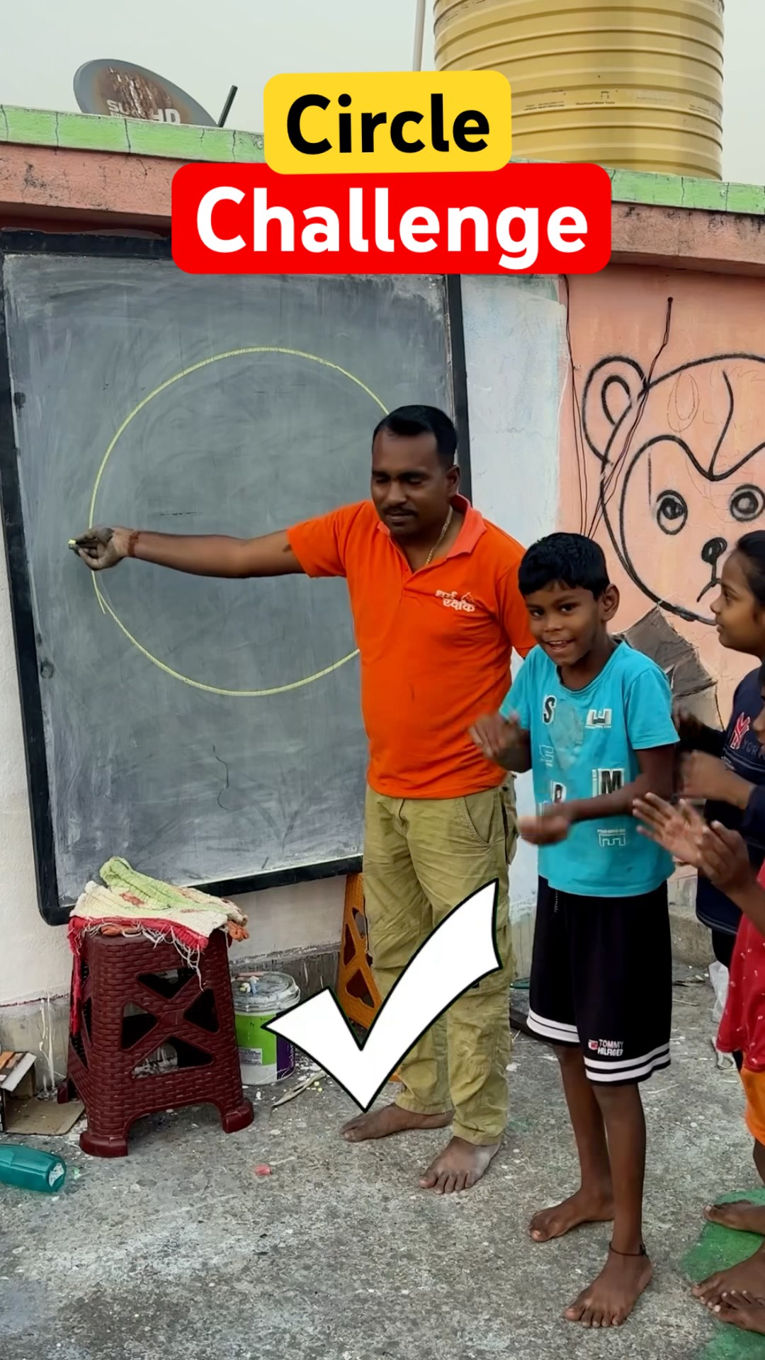 Circle drawing challenge begins! Can they nail it? #challenge #shorts #funny