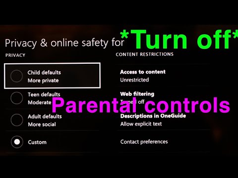 XBOX ONE - HOW TO TURN OFF PARENTAL CONTROLS!