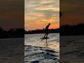 Riding waves back to the dock at sunset #foiling #wakefoiling #noropes #ronixfoils #HA1010