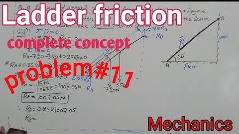Problem on ladder friction|| friction 14|| Engineering Mechanics|| Sumit Dwivedi||