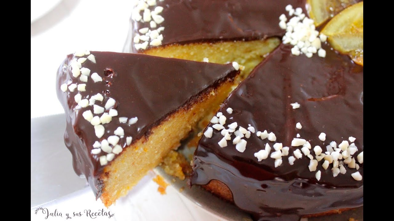 Pastel de almendra, naranja y chocolate😍🎂MUY JUGOSO!