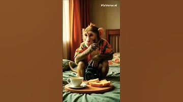 ‎Funny Monkey Morning Vlog ☕🍞 | Cute Monkey with Breakfast & Camera | Monkey Shorts 2025"‎