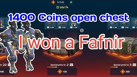 I Won a Fafnir on 200 coins chest open || open 14000 coins War Robots events chest
