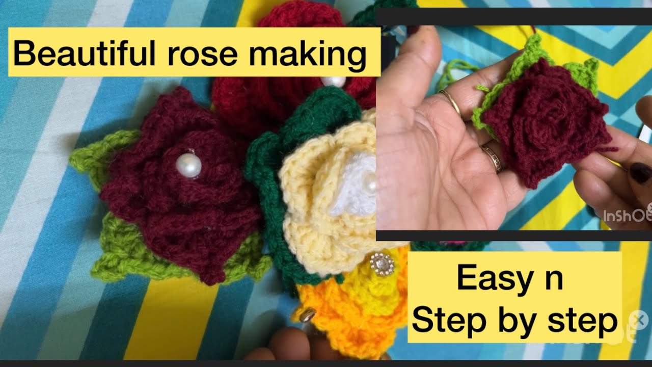Learn set by step | beautiful rose | crochet #crochet #yt #rose #handmade #youtube #video 