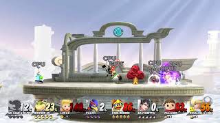 Super Smash Bros For Wii U Aaronitmar Modpack V5 8 Player CPU Battle on Skyworld Omega Form screenshot 4