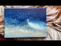 星空下 發亮的羽毛 | 畫給堅守初心的人的一幅畫 | 壓克力畫 丙烯畫布 塑膠彩