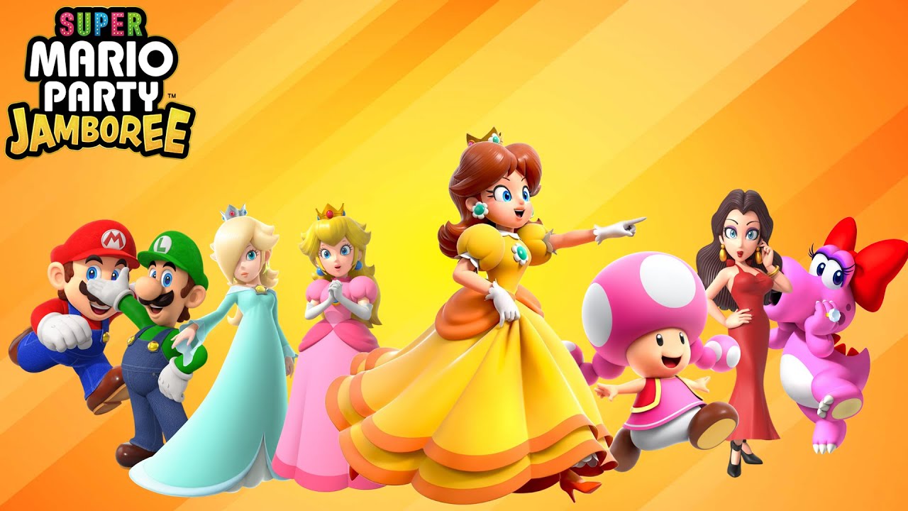 Super Mario Party Jamboree - Bowser Kaboom Squad - Chargin Chuck Stage - Team Daisy Gameplay