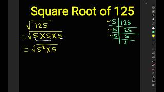 Square root of 125