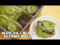 Baking Matcha + Black Sesame Rolls