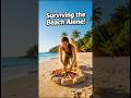 Building Survival Beach Shelter in 55 Seconds 🏝️⚡#shorts