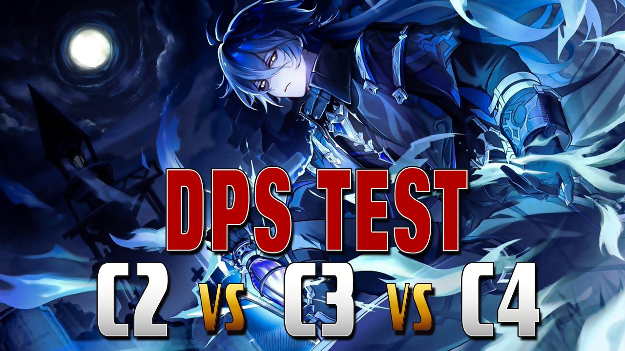 Genshin Impact| Сравнение урона С2 vs C3 vs C4 Флинса | DPS Comparison C2-C4 Flins - DPS Dummy Test