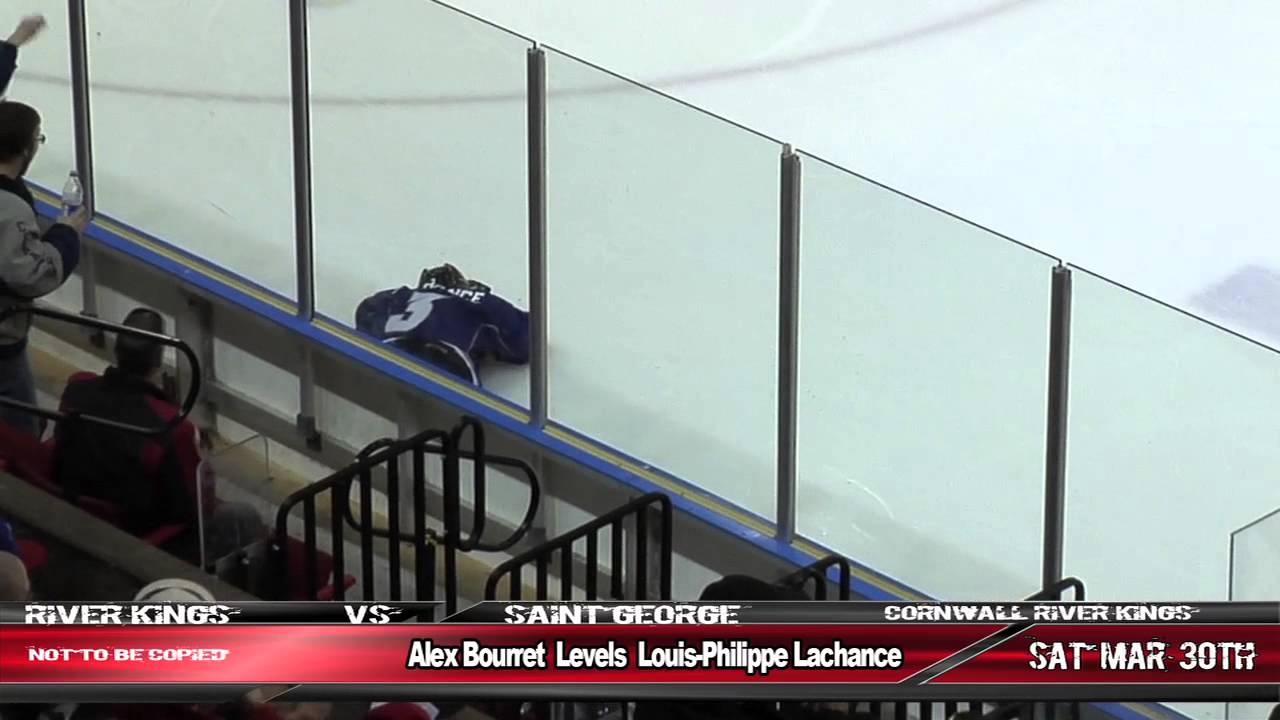 Alex Bourret From the Cornwall River Kings Lands A Big Hit on Louis-Philippe Lachance from CoolFm