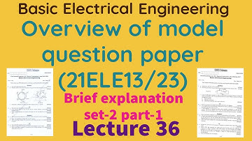 Basic Electrical Engineering 21ELE13/23 Model Question paper & Answer key VTU BE 21scheme set 2 #1